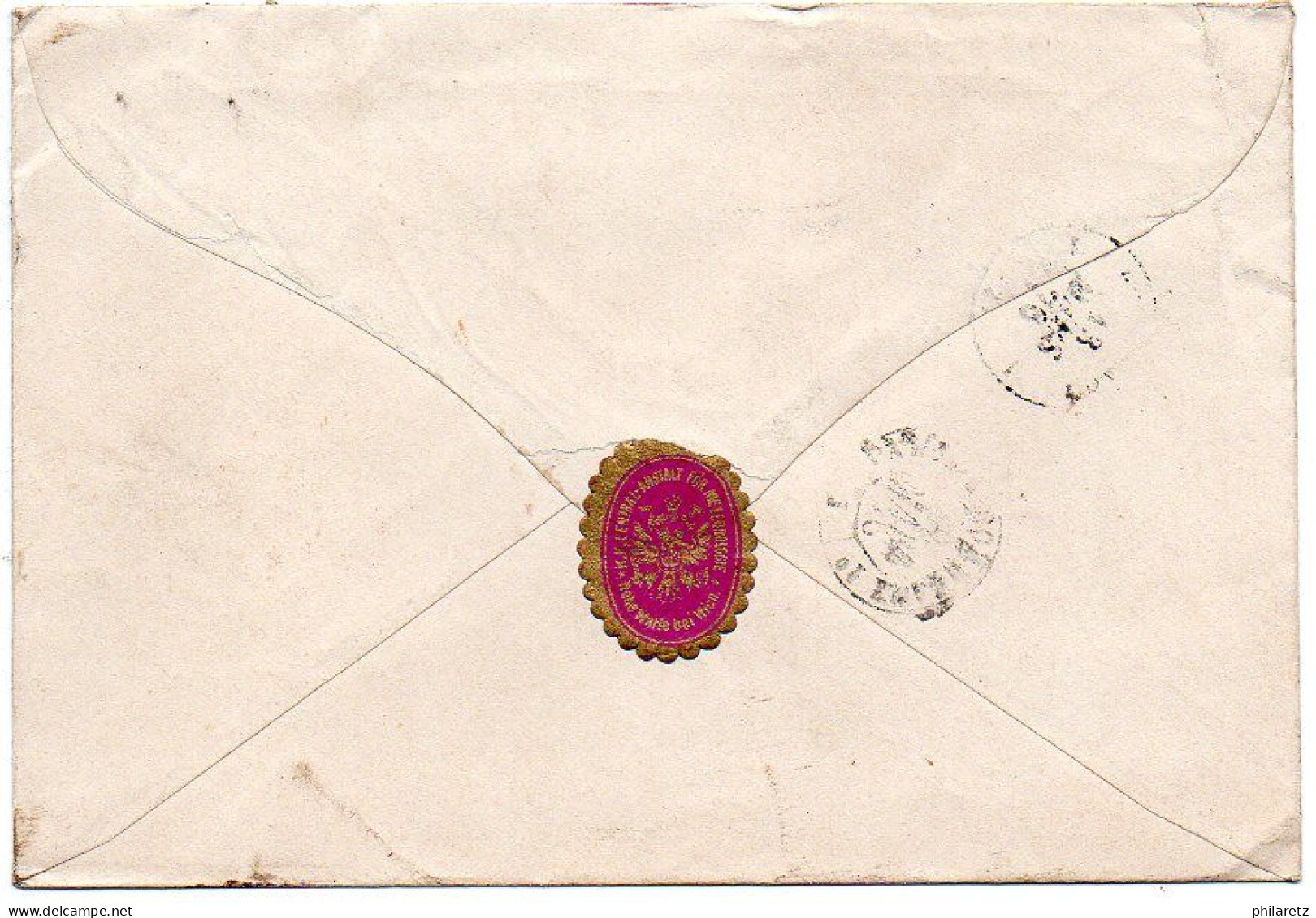 Autriche : 5 Kr X4 Sur Lettre De 1876 Pour La France - Briefe U. Dokumente