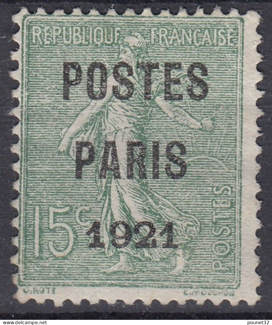 TIMBRE FRANCE PREOBLITERE SEMEUSE POSTE PARIS 1921 N° 28 UTILISE ( SANS GOMME ) - COTE 200 € - 1893-1947