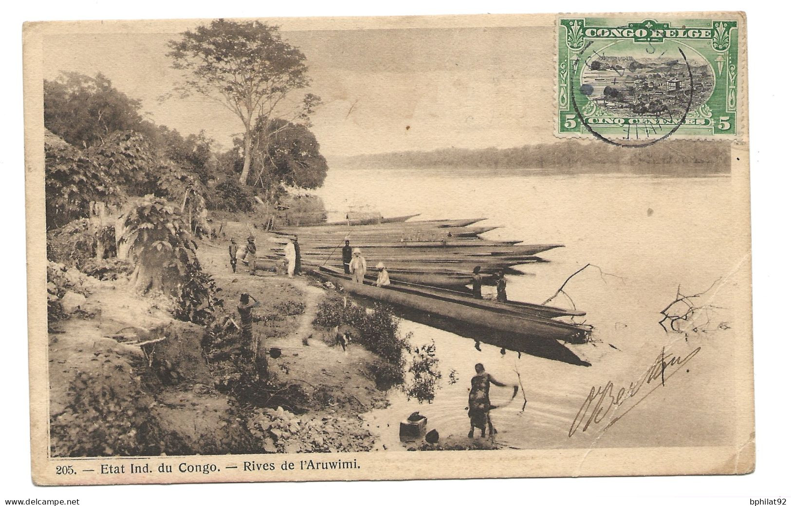 !!! CONGO, CPA DE 1910, DÉPART DE KONGOLO  POUR LEUZE-EN-HAINAUT  (BELGIQUE) - Lettres & Documents