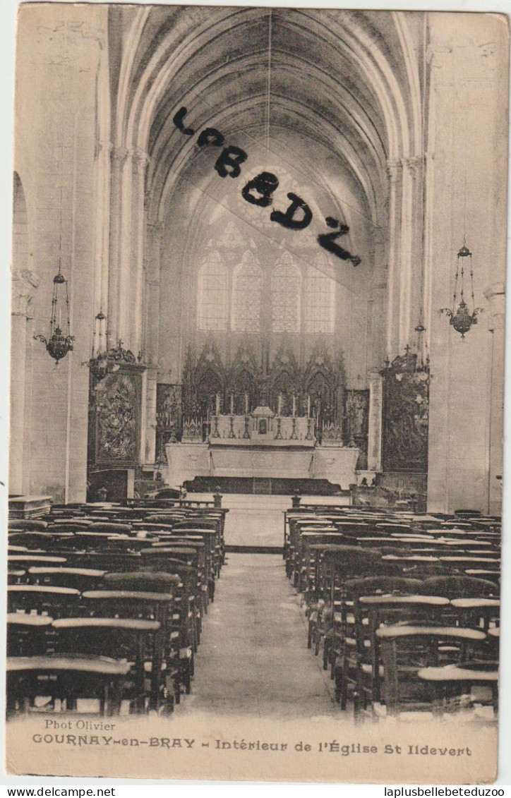 CPA - 76 - GOURNAY En BRAY - Intérieur De L'Eglise St Hildevert - Vers 1920 - Pas Courant - Gournay-en-Bray