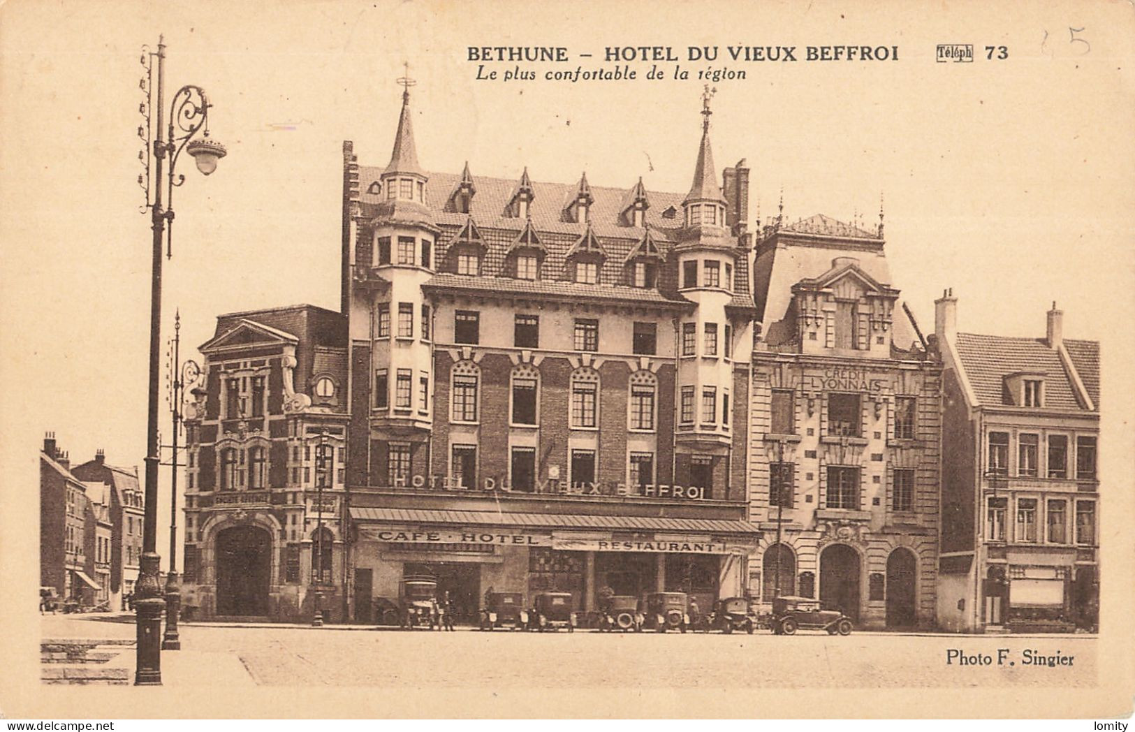 62 Béthune Hotel Du Vieux Beffroi Le Plus Confortable De La Région CPA Café Hotel Restaurant - Bethune
