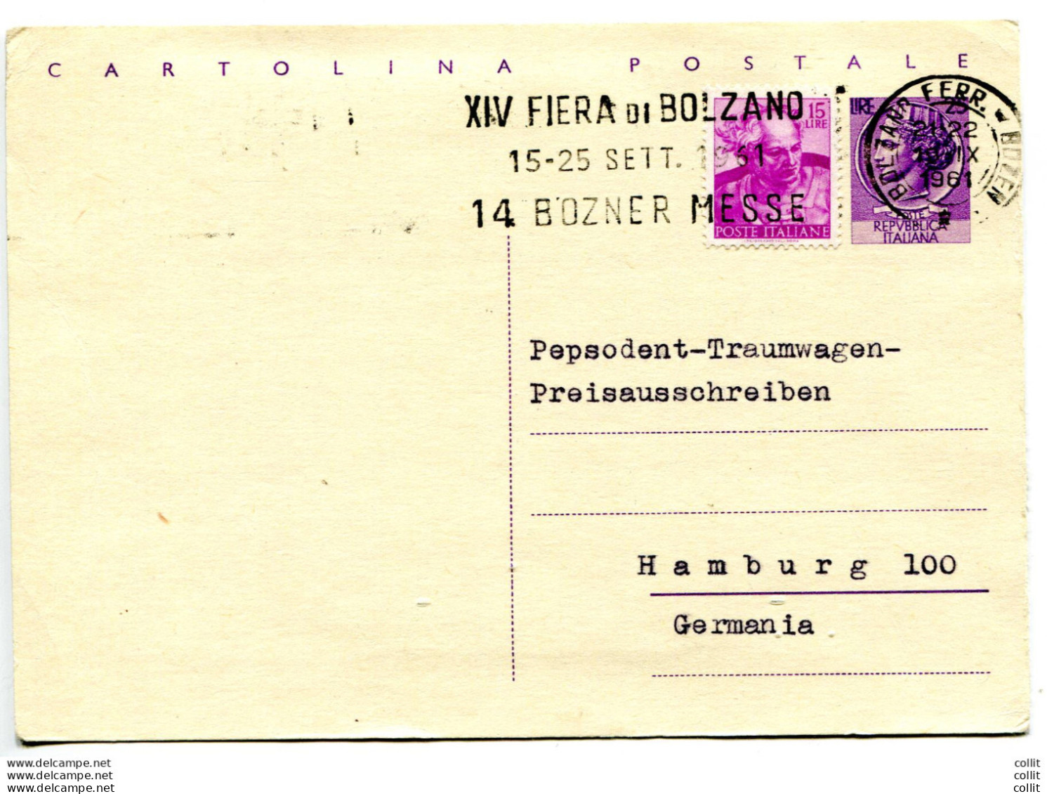 Cartolina Postale Siracusana L. 25 Per L'estero - Postwaardestukken
