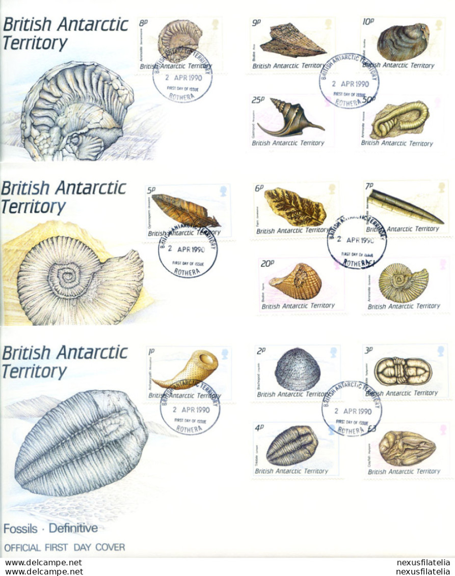 Definitiva. Fossili 1990. 3 FDC. - Autres & Non Classés