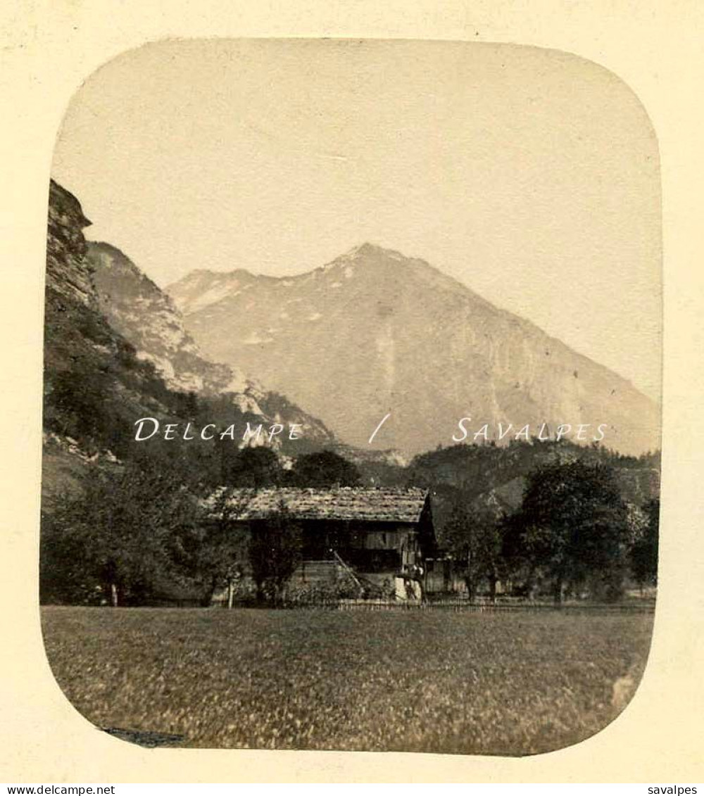 Suisse * Chalet à Meyringen * Photo Stéréoscopique Ferrier 1855 - Stereoscoop