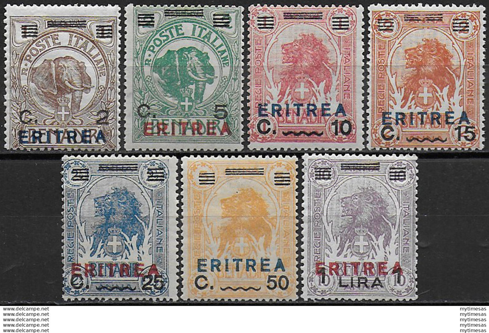 1924 Eritrea Leoni 7v. MNH Sassone N. 80/86 - Autres & Non Classés