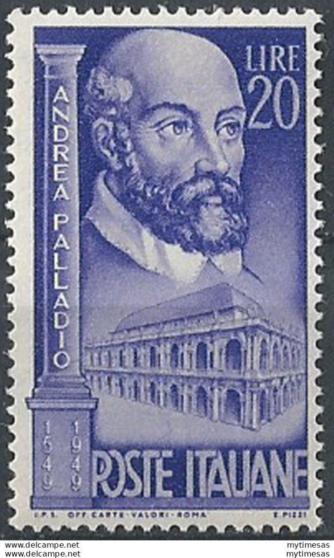 1949 Italia Palladio MNH Sassone N. 609 - 1946-60: Neufs