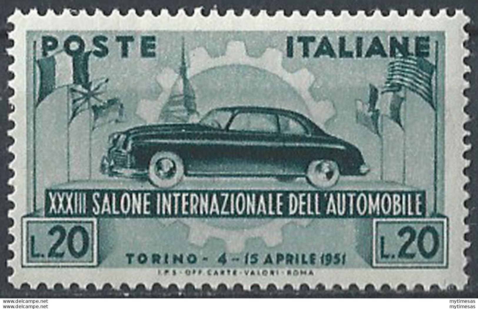 1951 Italia Auto Torino MNH Sassone N. 655 - 1946-60: Mint/hinged