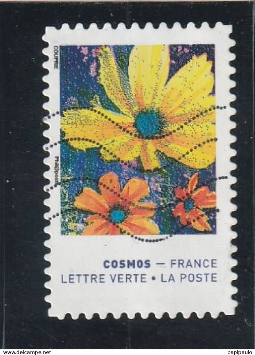 FRANCE 2020 Y&T 1857  Lettre Verte  Fleurs Cosmos - Used Stamps
