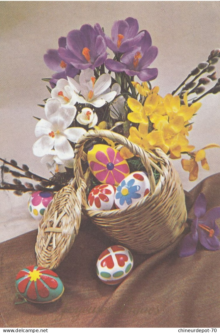 Fleurs Flower Oeufs Paques Decoration Panier - Easter