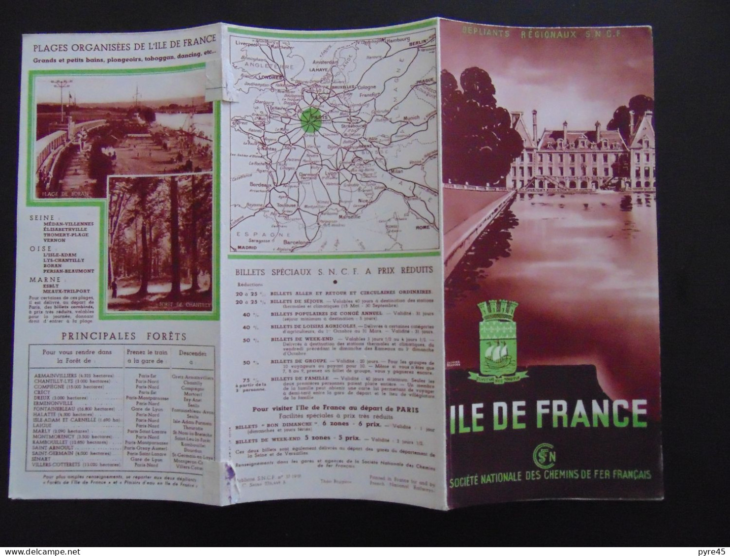 DEPLIANT REGIONAUX SNCF ILE DE FRANCE - Tourism Brochures