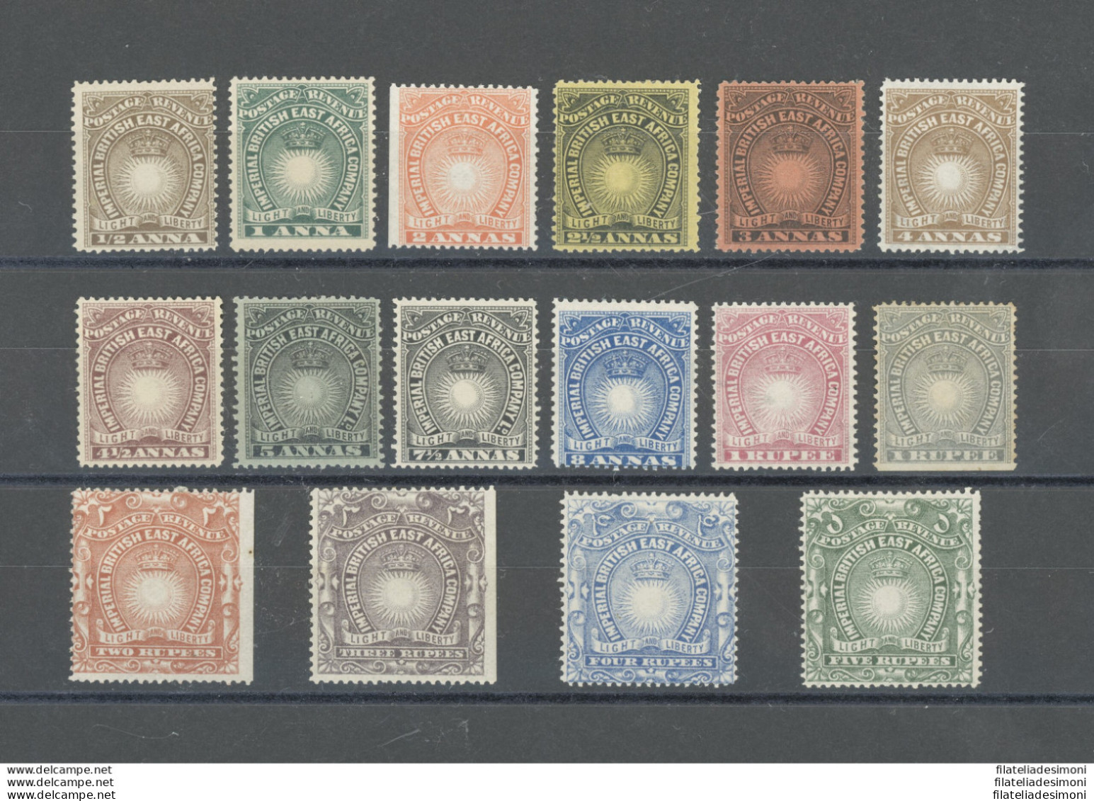 1890-95 Kenya Uganda Tanganyika - Stanley Gibbons N. 4-9, 11-12, 14/19 - 16 Valori - Serie Non Completa - MH* - Andere & Zonder Classificatie