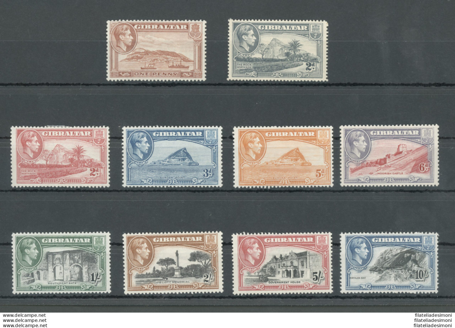 1938-51 Gibilterra, Stanley Gibbons N. 121-31 - 10 Valori - Serie Non Completa - MNH** - Otros & Sin Clasificación