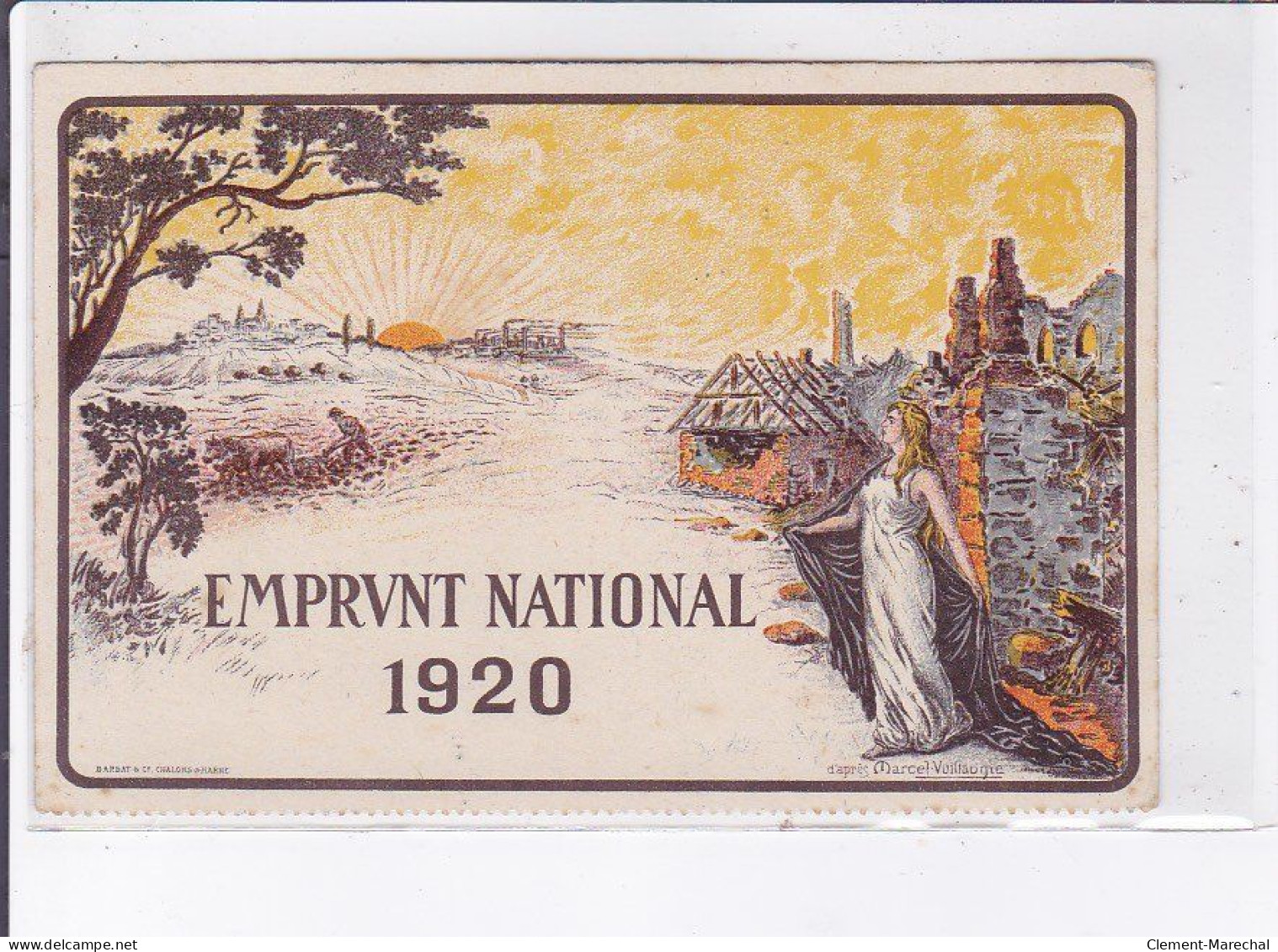 PUBLICITE : Emprunt National 1920 Illustrée Par Marcel Vuillaume - Très Bon état - Advertising