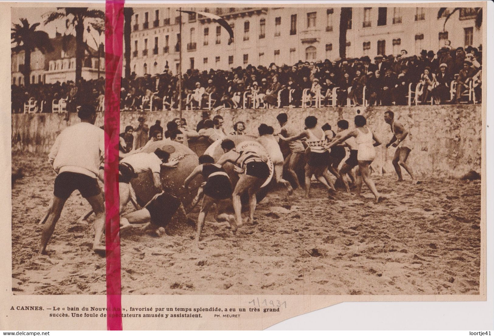 Cannes - Le Bain De Nouvel An - Orig. Knipsel Coupure Tijdschrift Magazine - 1931 - Ohne Zuordnung