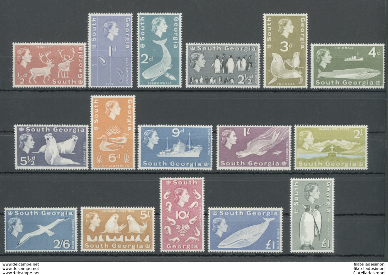 1963 South Georgia - Stanley Gibbons N. 1-16 - Serie Di 16 Valori - MNH** - Other & Unclassified