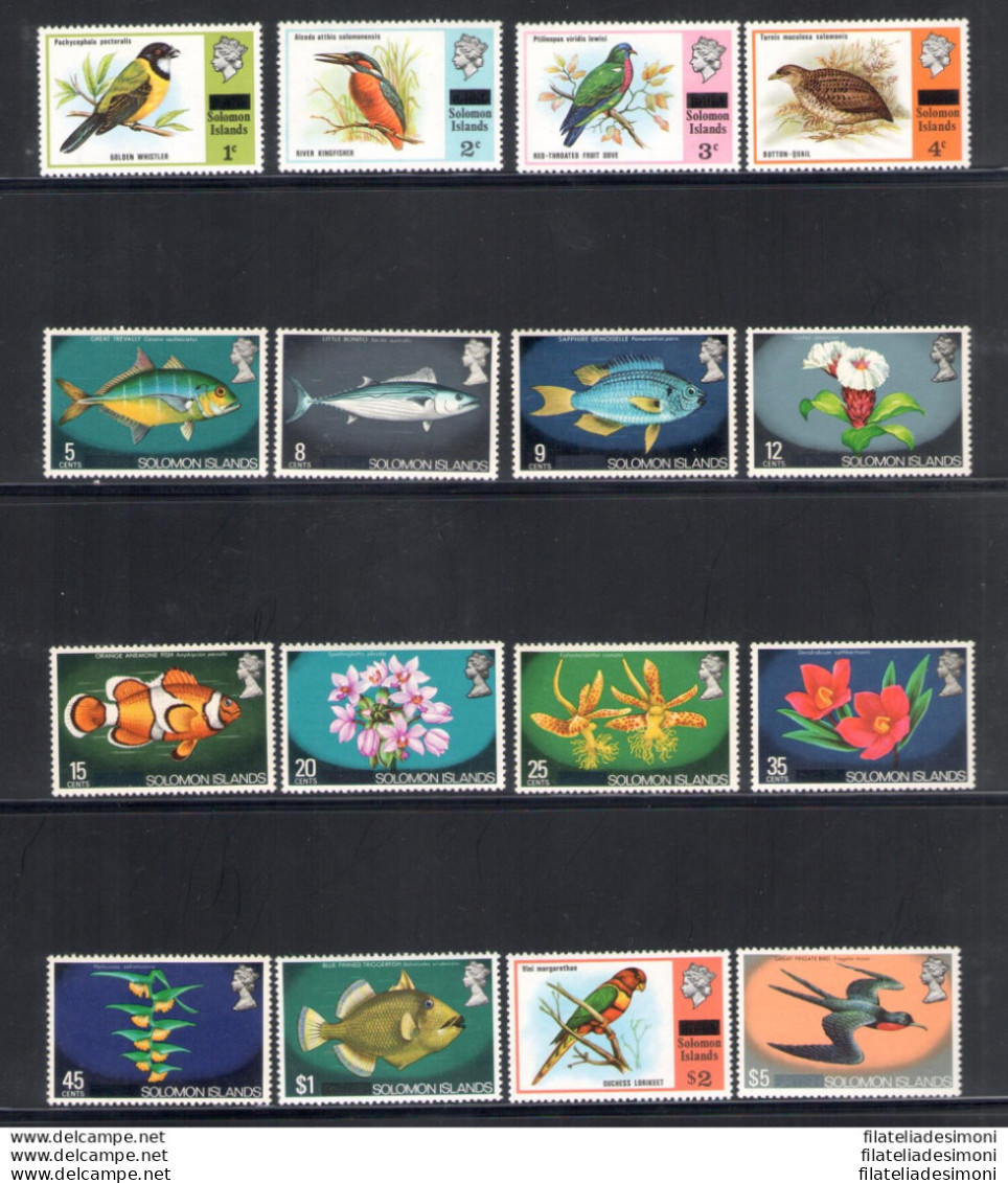 1972 British Solomon Islands - Yvert Et Tellier N. 277-92 - Flora E Fauna - 15 Valori - MNH** - Sonstige & Ohne Zuordnung