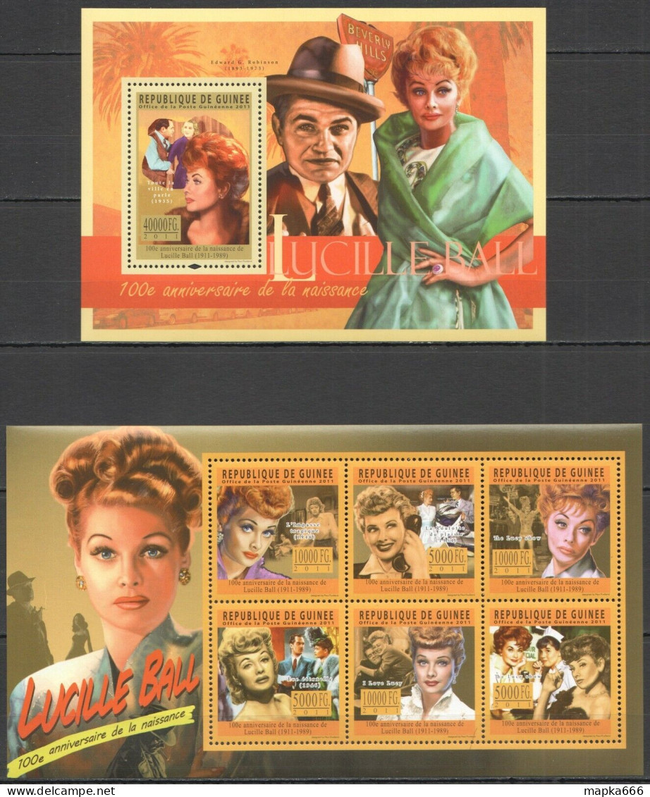 Bc305 2011 Guinea Cinema Actress 100Th Anniversary Lucille Ball Kb+Bl Mnh - Otros & Sin Clasificación