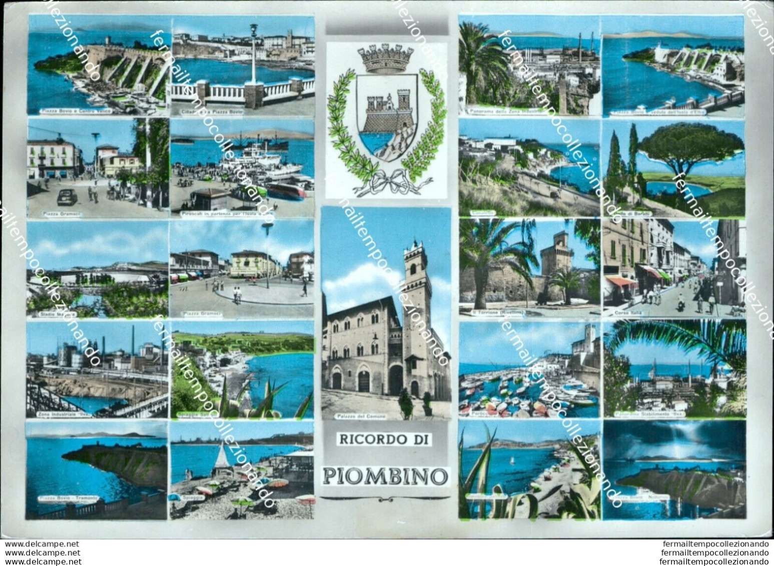 Br172 Cartolina Ricordo Di Piomnbino Multivedute Provincia Di Livorno Toscana - Livorno