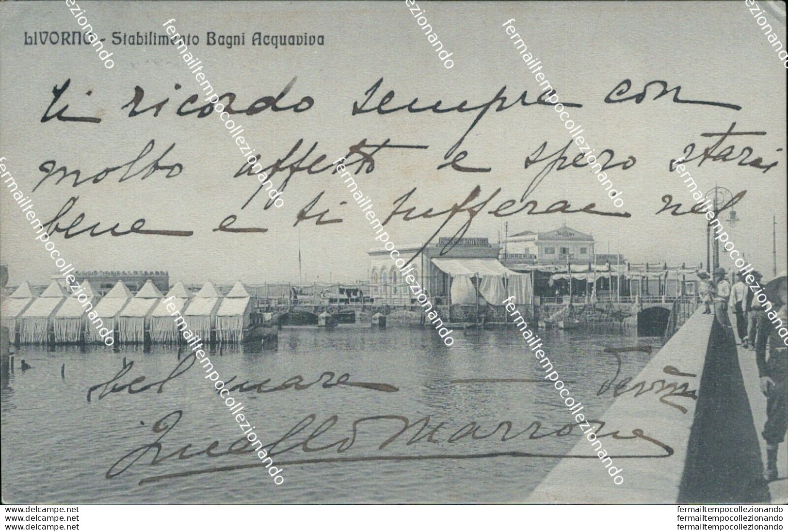 Bf16 Cartolina Livorno Citta' Ponte Girante 1912 - Livorno