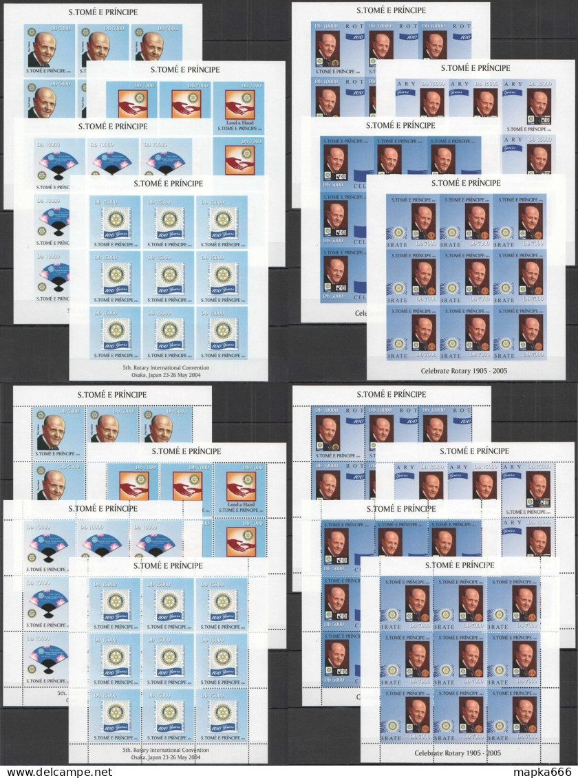 P0645 Imperf,Perf 2004 S.Tome & Principe 5Th Rotary International 36Set Mnh - Other & Unclassified