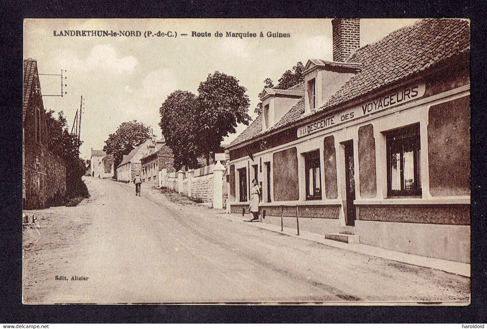 CPA DPT 62 - LANDRETHUN LE NORD - ROUTE DE MARQUISE A GUINES - Sonstige & Ohne Zuordnung