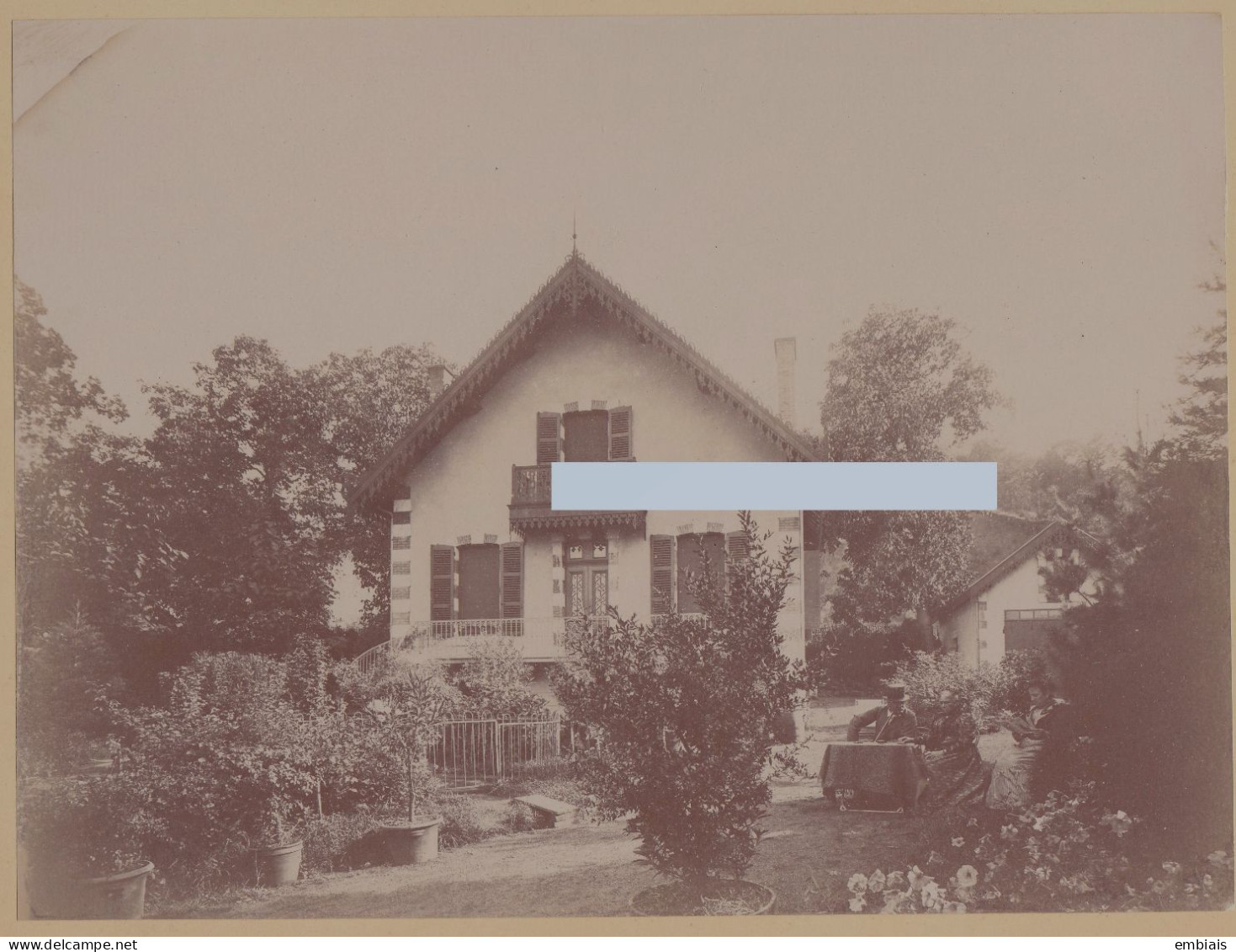 63 ROYAT - Grande Photo Originale Du Chalet "Belle Ynce" Août 1893 - Côté Jardin Et Ses Propriétaires -Très Beau Cliché - Lieux