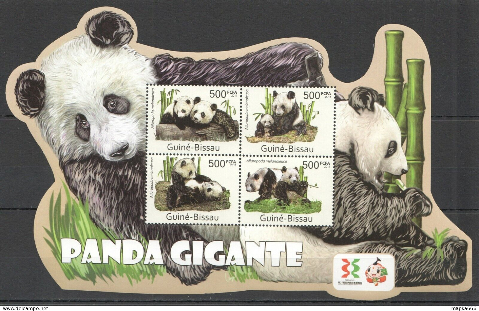 Bc662 2011 Guinea-Bissau Fauna Wild Animals Wwf Giant Panda Gigante Kb Mnh - Neufs