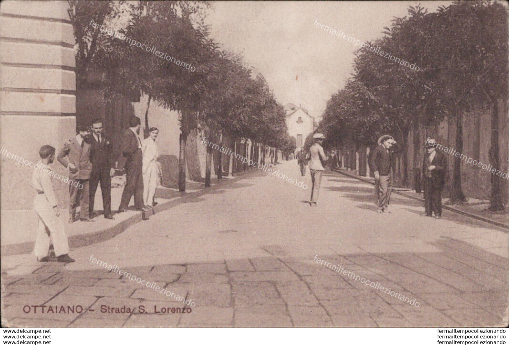 Ah186 Cartolina Ottaviano Strada S.lorenzo 1930 Provincia Di Napoli - Napoli (Neapel)