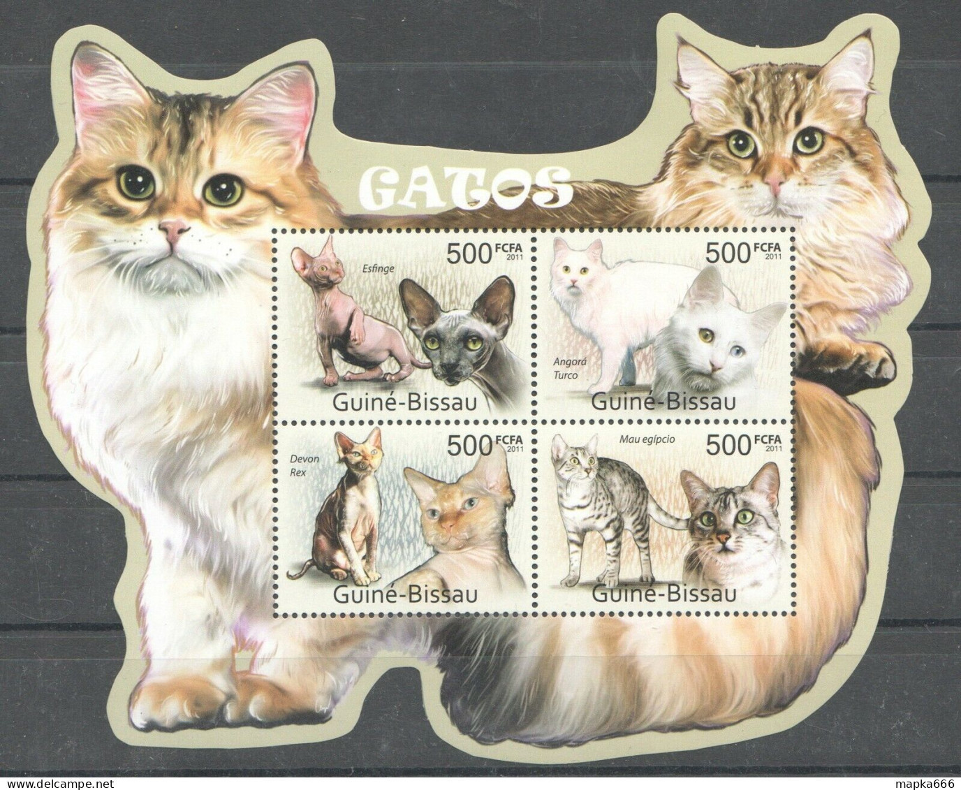 Bc651 2011 Guinea-Bissau Fauna Pets Cats Gatos Kb Mnh - Gatos Domésticos