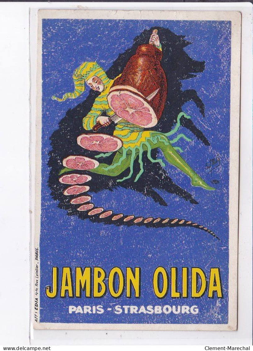 PUBLICITE : Jambon OLIDA (Paris - Strasbourg) - Bon état - Publicité