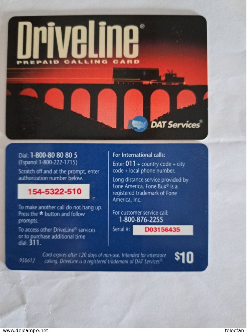 USA PREPAID DRIVELINE DAT SERVICES POIDS LOURDS CAMION LKW 10$ UT - Other & Unclassified