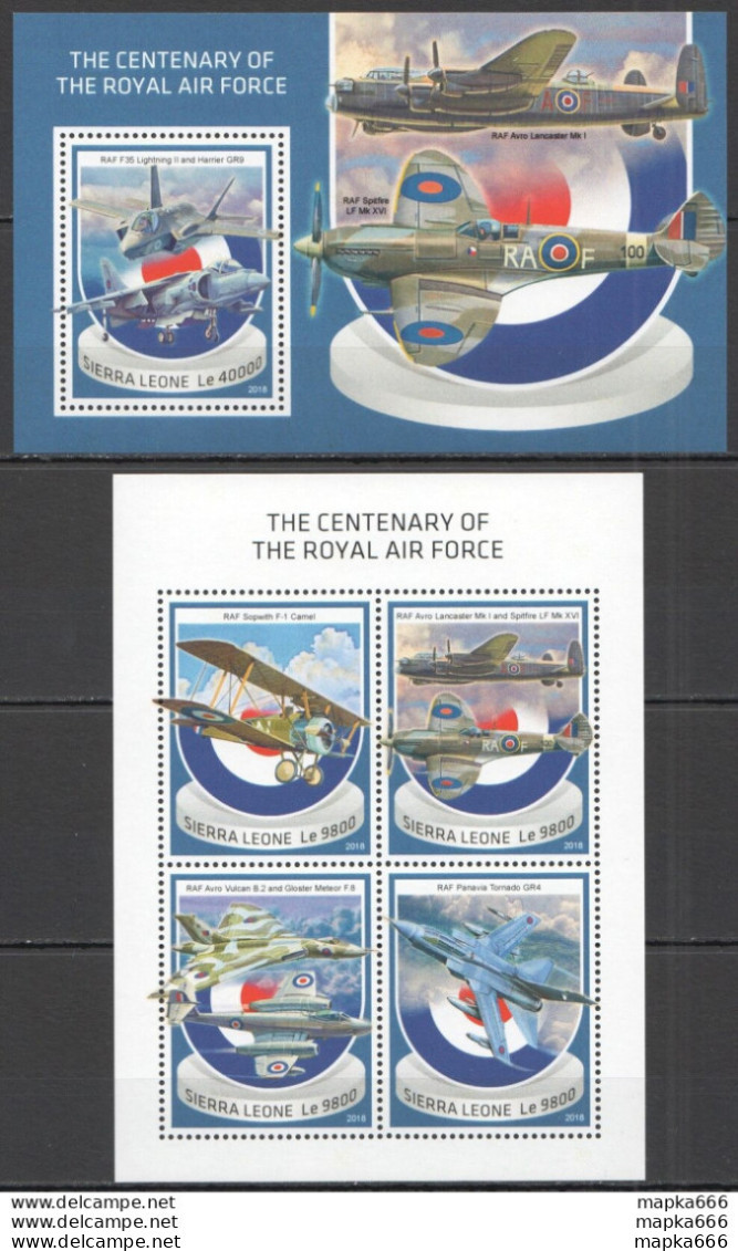 Hm1539 2018 Sierra Leone Royal Air Force Military Aviation #10091-4+Bl1527 Mnh - Militaria