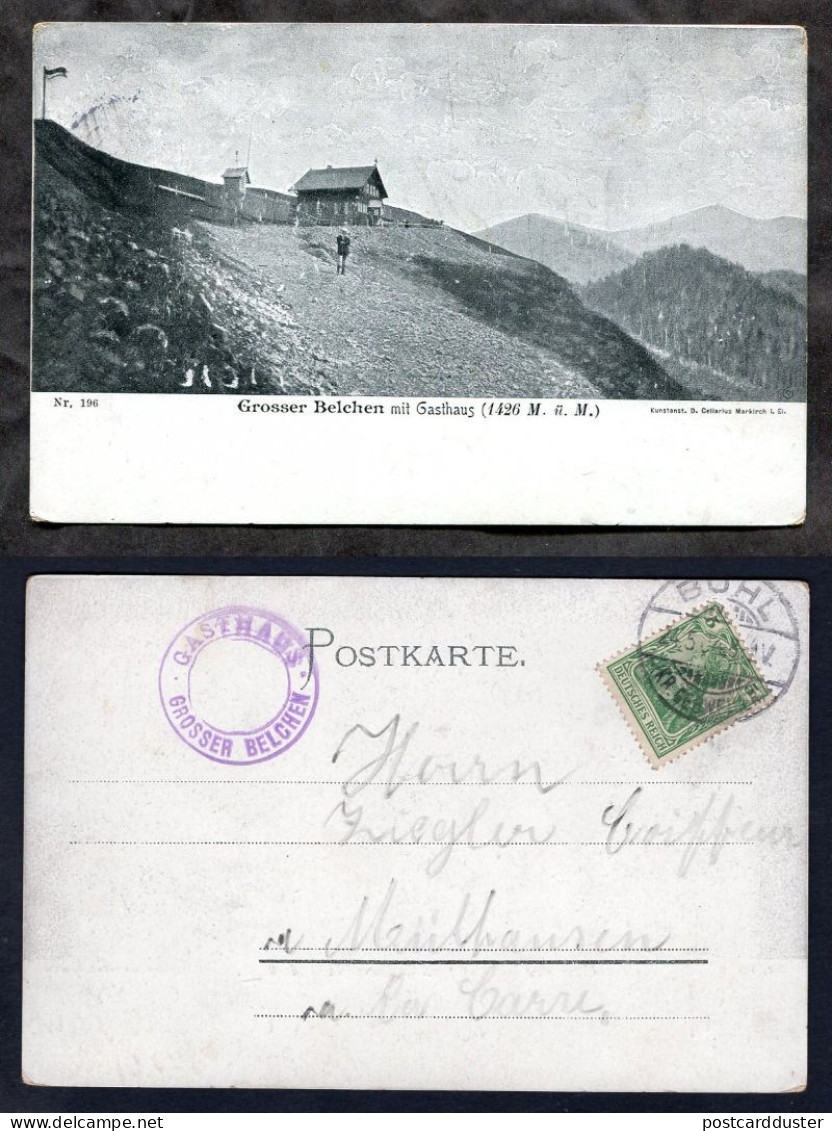 GERMANY Elsass FRANCE Alsace 1904 Gasthaus Grosser Belchen (h20) - Elsass