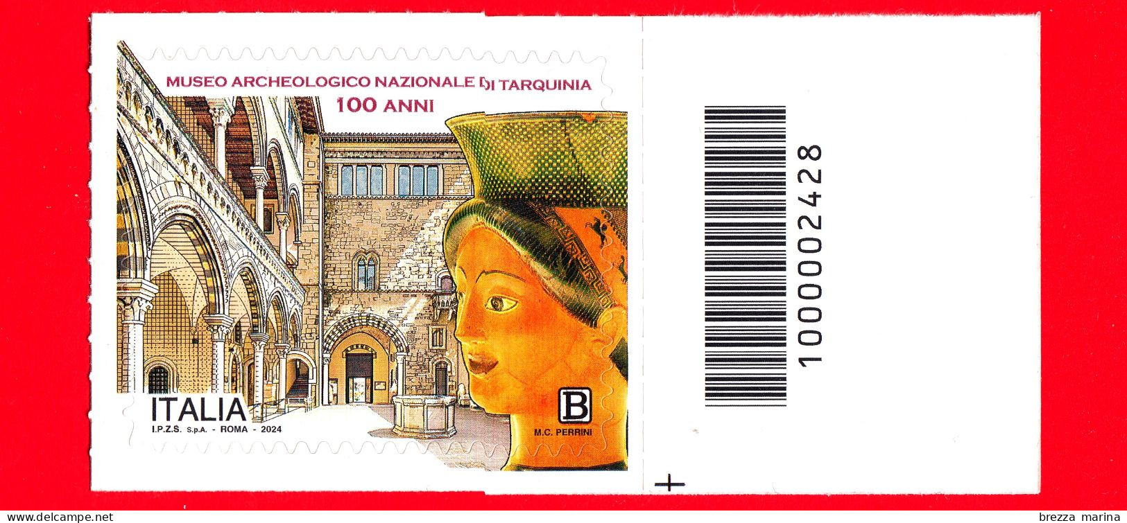 Nuovo - MNH - ITALIA - 2024 - 100 Anni Museo Archeologico Nazionale Di Tarquinia - B - Barre 2428 - Code-barres