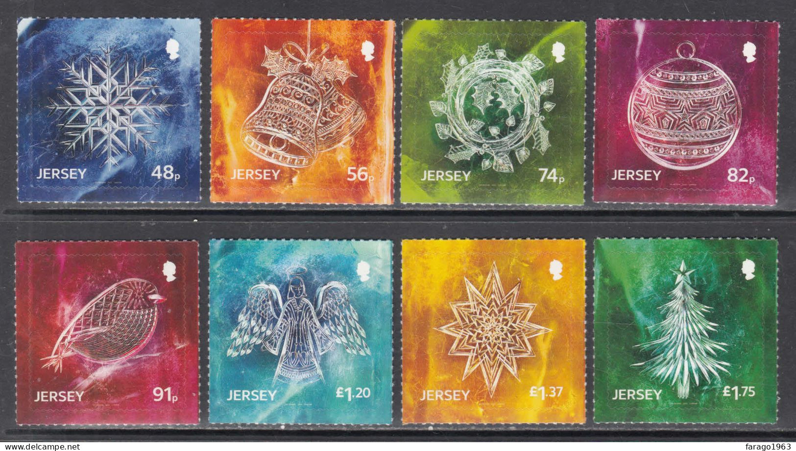 2022 Jersey Christmas Noel Navidad Birds Complete Set Of 8 MNH @ BELOW FACE VALUE - Jersey