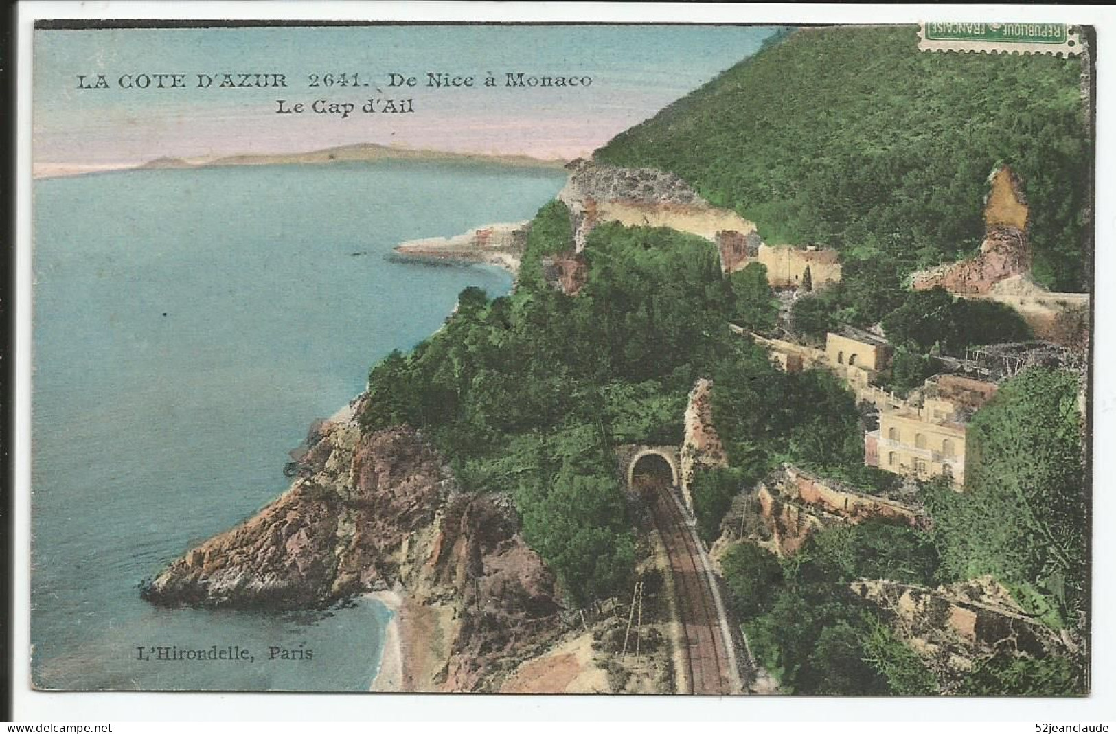 De Nice à Monaco Le Cap D'Ail   Rare  Train Sortant Du Tunel   1916    N° 2441 - Cap-d'Ail