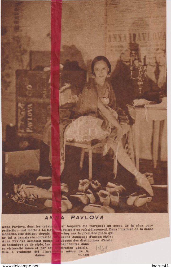 La Haye , Den Haag - Mort De Anna Pavlova, Danseuse - Orig. Knipsel Coupure Tijdschrift Magazine - 1931 - Zonder Classificatie