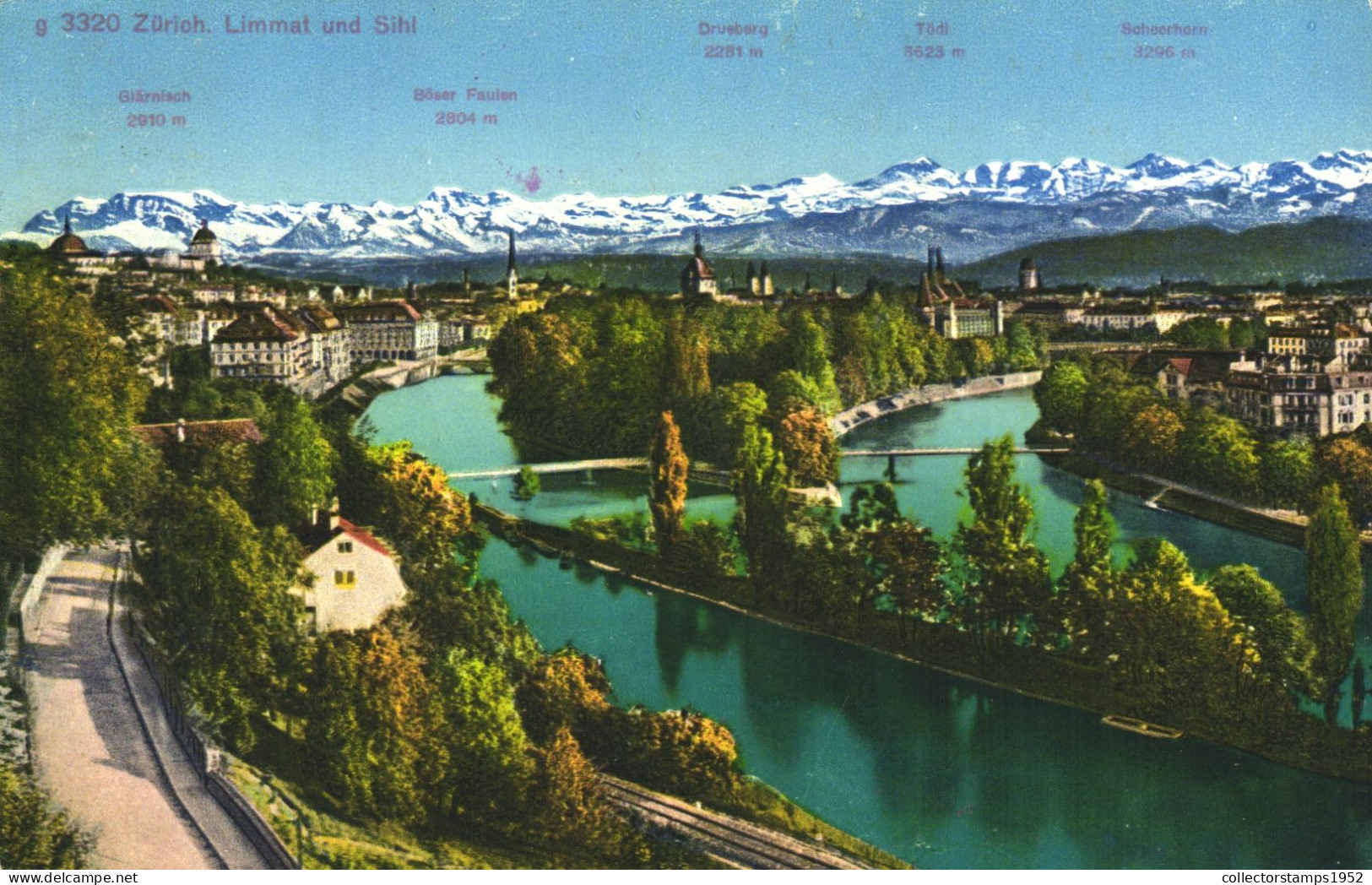 ZURICH, ARCHITECTURE, BRIDGE, MOUNTAIN, SWITZERLAND, POSTCARD - Zürich