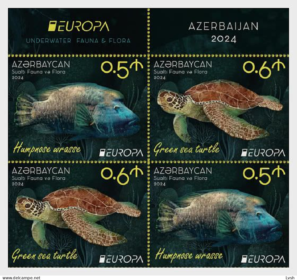 Azerbaijan.2024.Europa CEPT.Underwater Fauna And Flora.Tet-beshe From Booklet ** - 2024