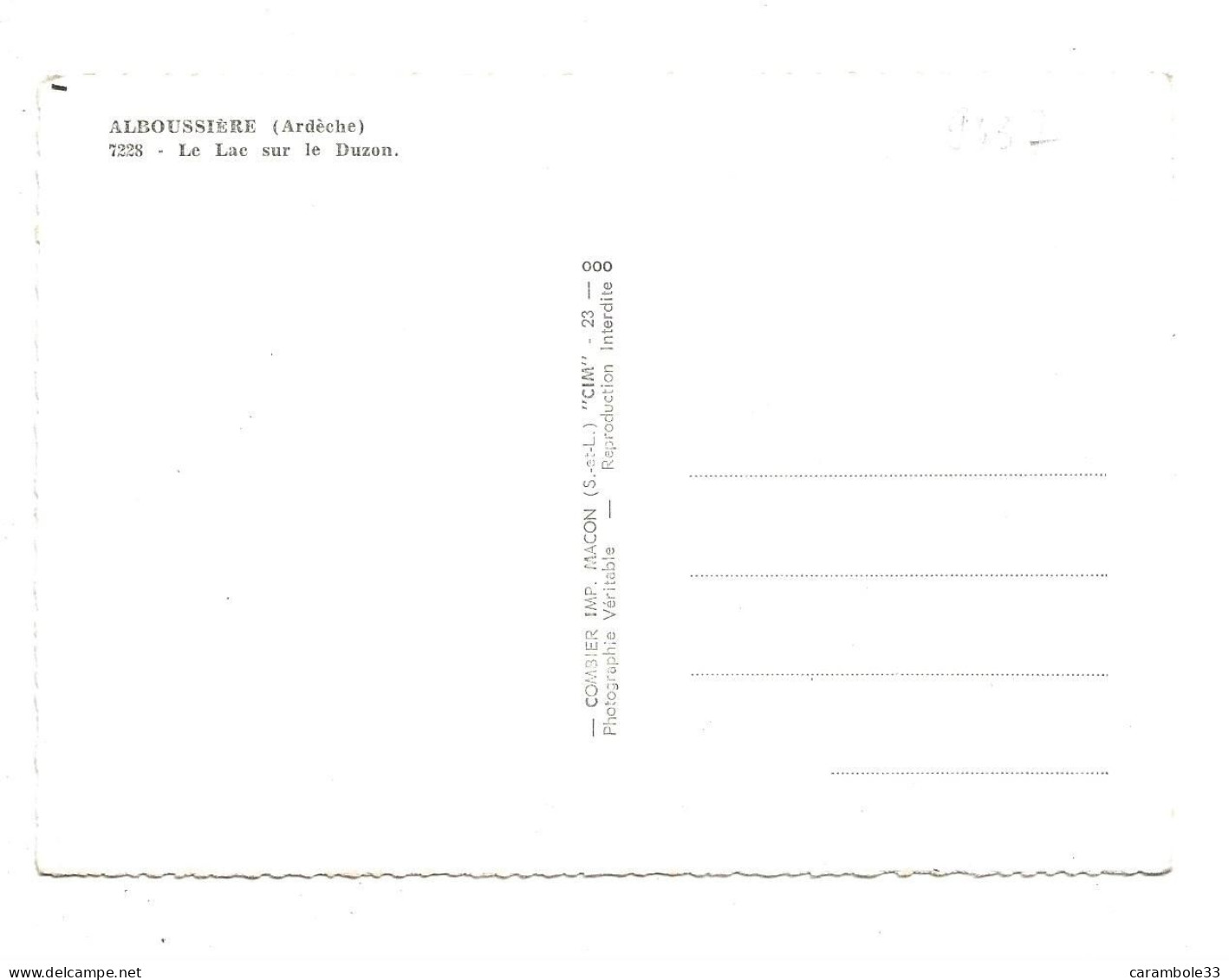 CPA  07  ALBOUSSIERE  (Ardèche)     Le Lac Sur Le Duzon  (1640) - Other & Unclassified