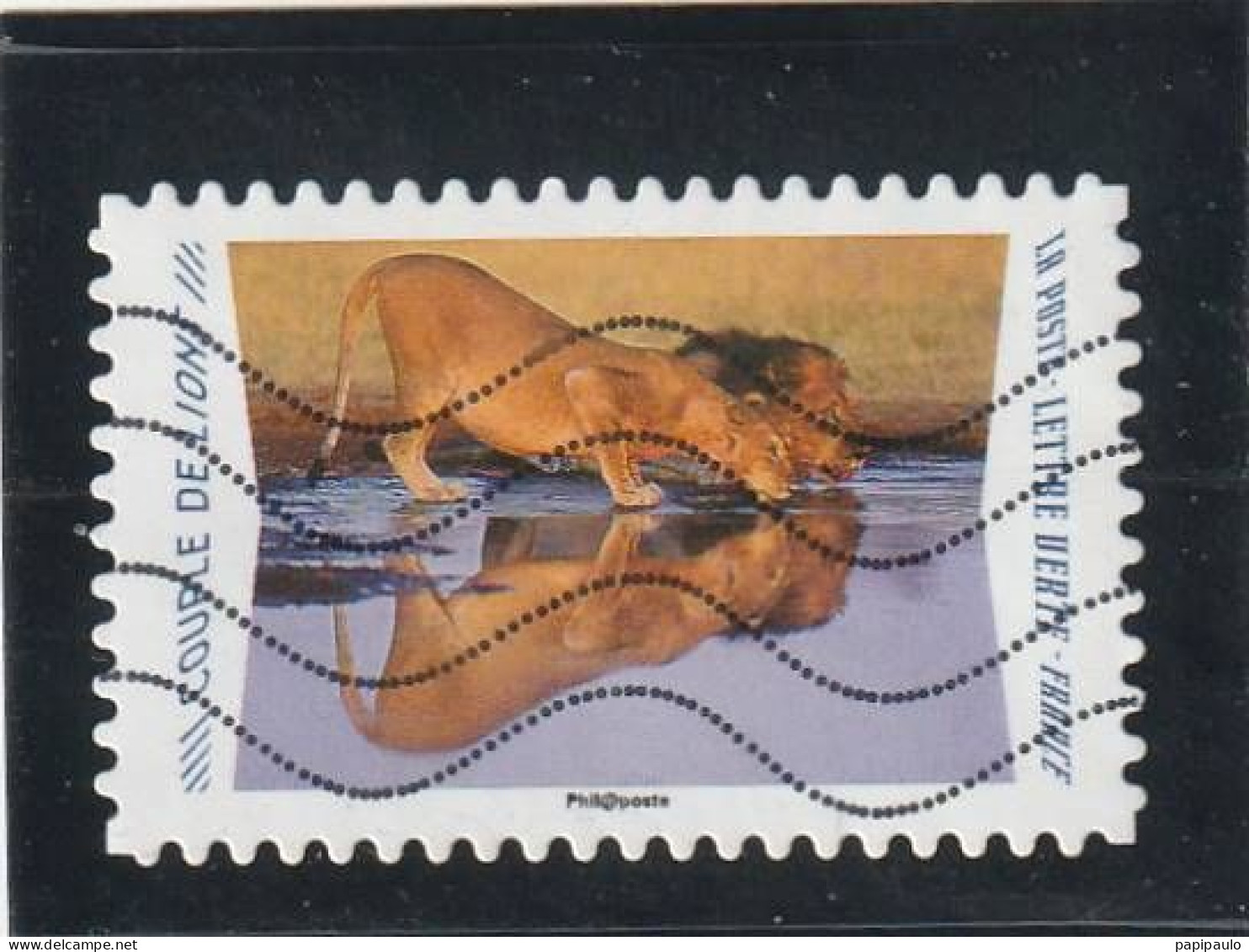 FRANCE 2020 Y&T 1817  Lettre Verte  Couple De Lions - Used Stamps