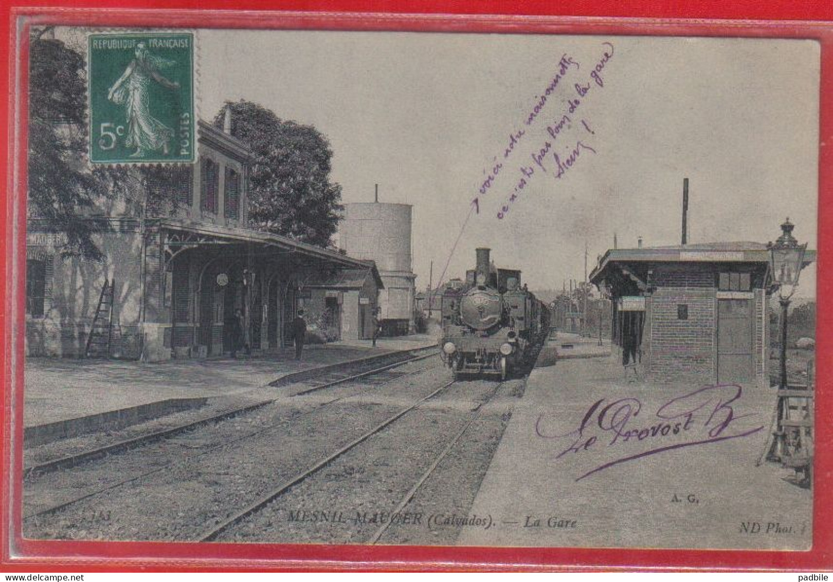 Carte Postale 14. Mesnil-Mauger  La Gare  Train Vapeur   Très Beau Plan - Other & Unclassified