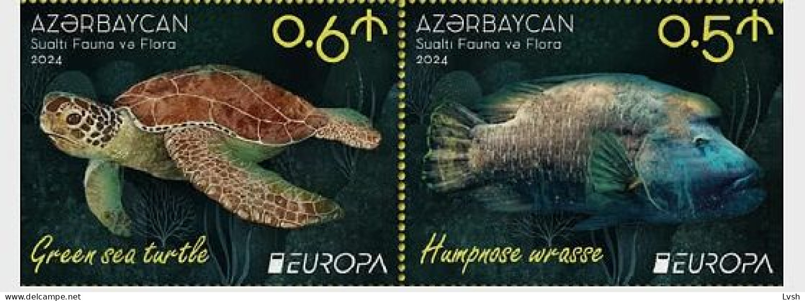 Azerbaijan.2024.Europa CEPT.Underwater Fauna And Flora.2 V. From Booklet **./2/. - 2024