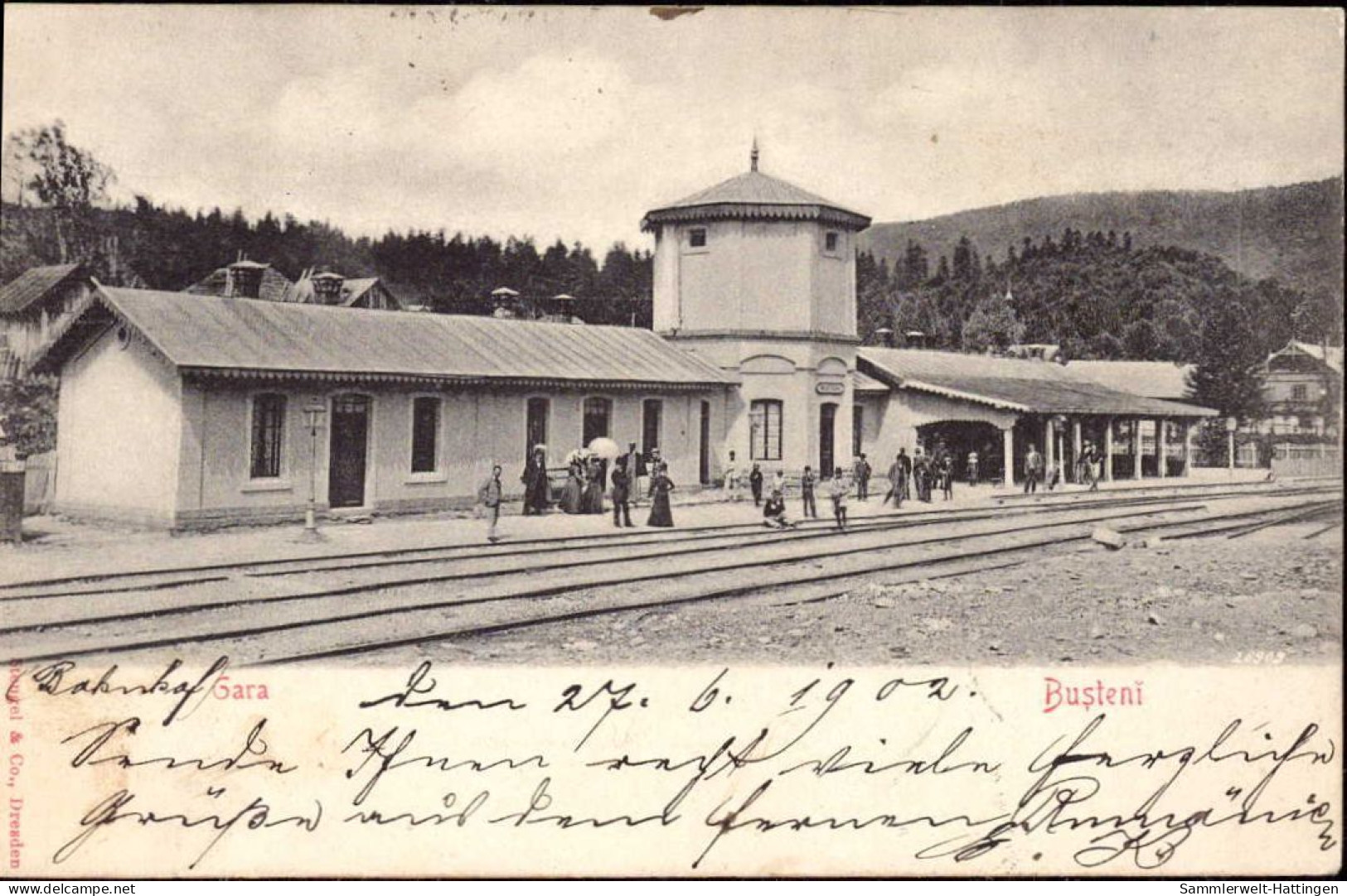 604252 | Seltene Ansicht Des Bahnhof Von Bușteni, Kreis Prahova, Romania  | -, -, - - Rumänien