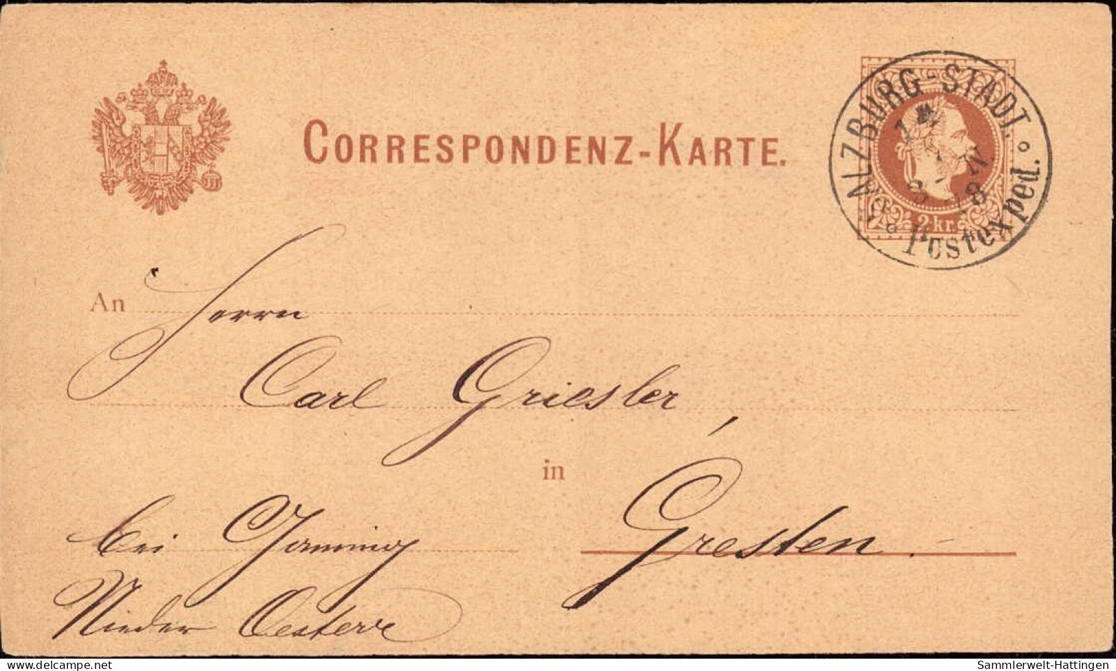 604254 | Ganzsache Mit Sauberer Entwertung Postexpedition  | Salzburg (A - 5020 Österreich), Gresten (A - 3264 Österreic - Cartas & Documentos