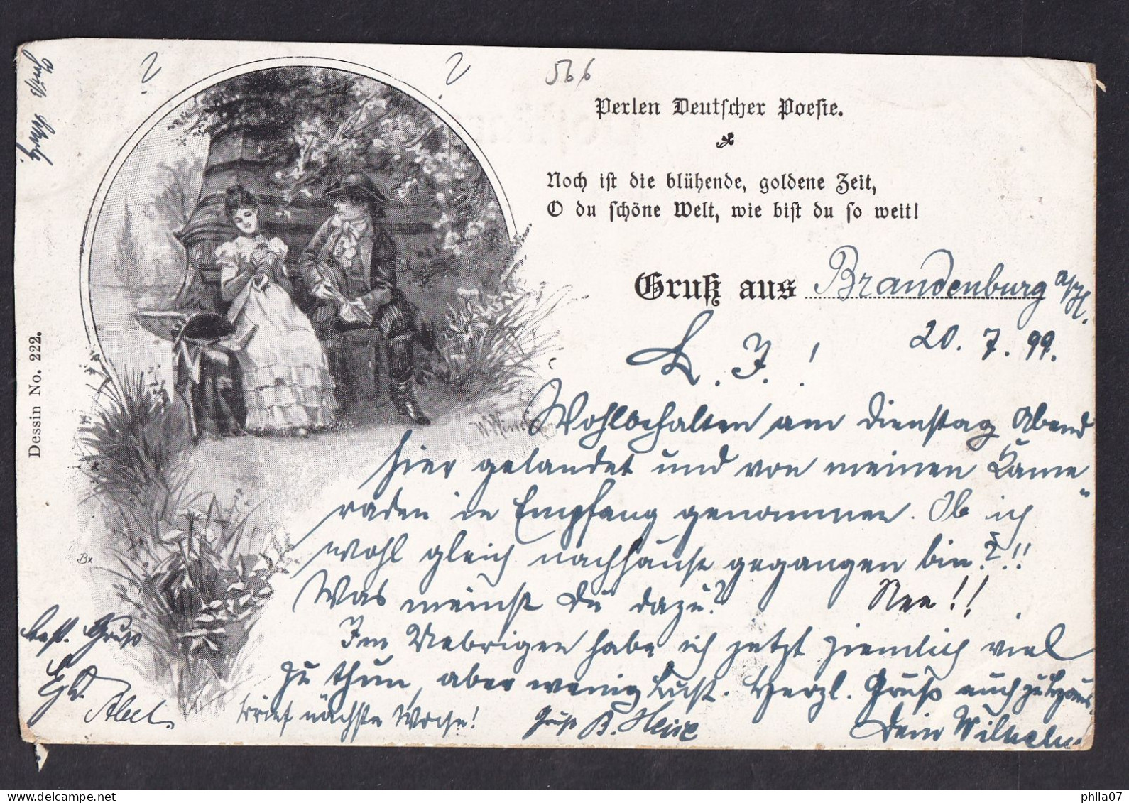 Gruss Aus ... / Year 1899 / Long Line Postcard Circulated, 2 Scans - Gruss Aus.../ Grüsse Aus...