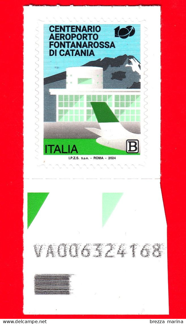 Nuovo - MNH - ITALIA - 2024 - 100 Anni Dell’Aeroporto Di Catania Fontanarossa - B - Alfanumerico - 2021-...: Neufs