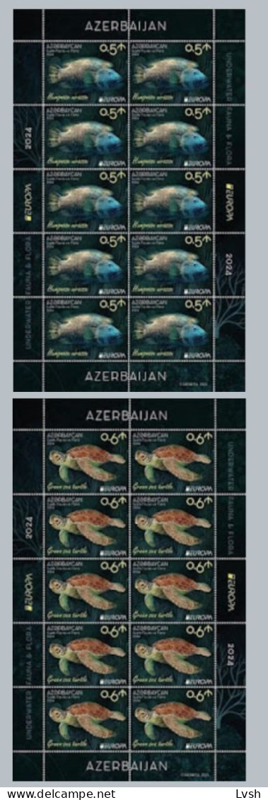 Azerbaijan.2024.Europa CEPT.Underwater Fauna And Flora.2 M/s  **. - 2024