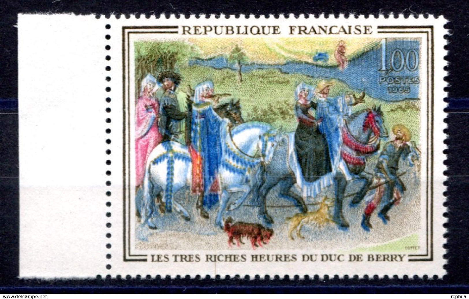 RC 27644 FRANCE N° 1457c VARIÉTÉ CHIEN A 8 PATTES SUR LES TRÈS RICHES HEURES DU DUC DE BERRY NEUF ** MNH TB - Ungebraucht