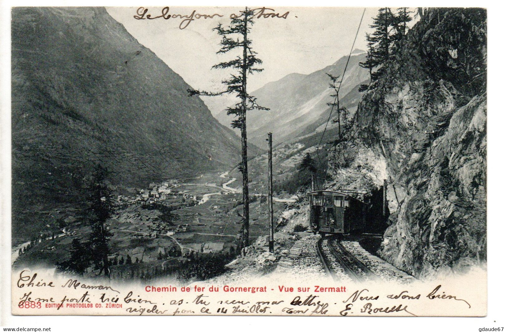 CHEMIN DE FER DU GORNERGRAT - VUE SUR ZERMATT (VALAIS) - TRAIN - Zermatt